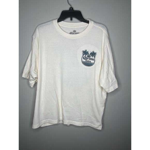 Corona Oversized Cream Logo Aesthetic Mens Size Tee Shirt Large - Picture 2 of 4